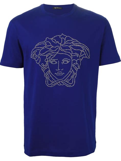 blue and gold versace shirt